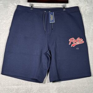 Polo Ralph Lauren Shorts Mens 2XB 2XL Big Blue Logo Double-Knit Sweat